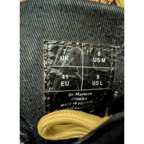Dr. Martens Combs Black Lace Up Ankle Combat Boots Men\'s Size 8  Women\'s Size 9 main image 5